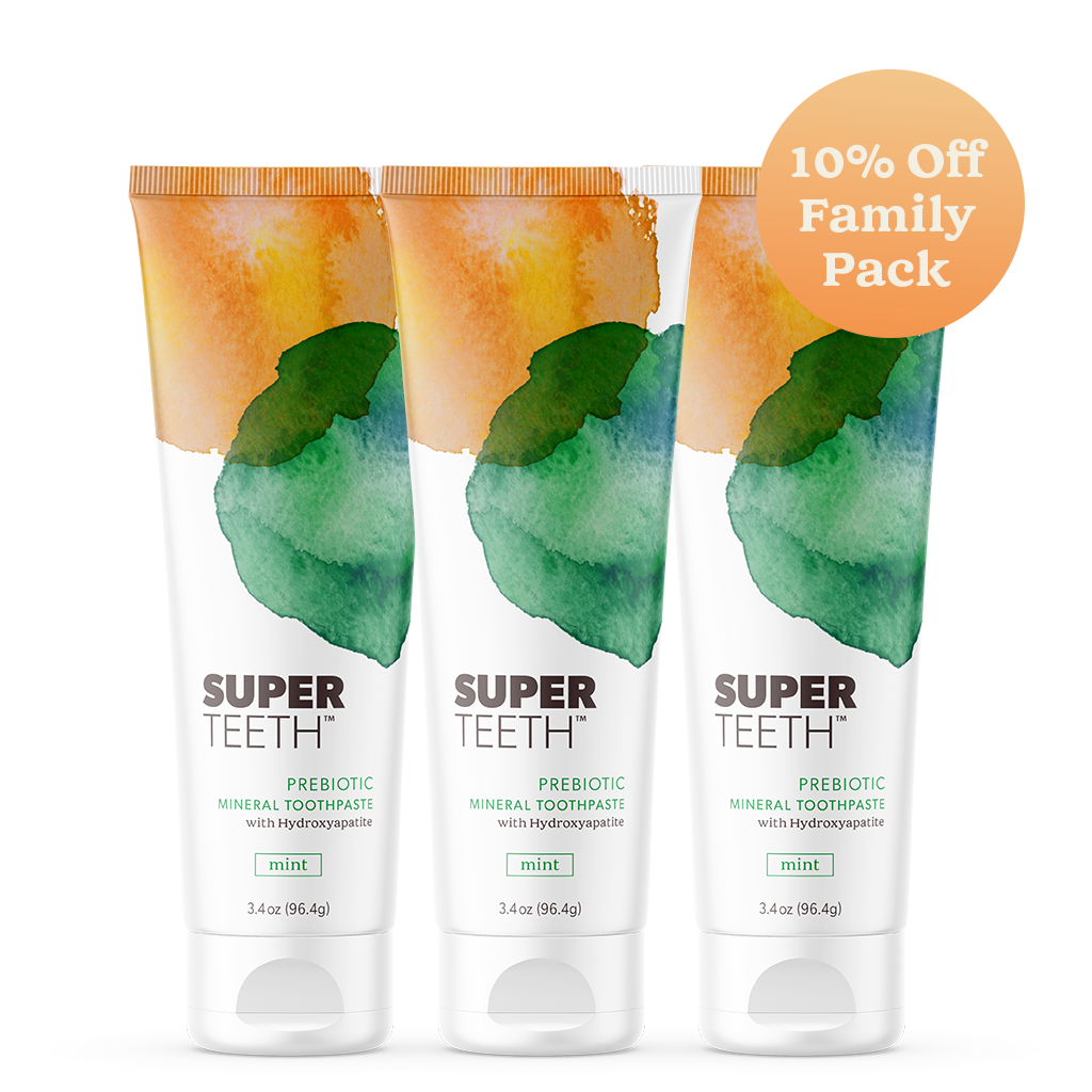 Remineralizing Hydroxyapatite Prebiotic Toothpaste 3 Pack Bundle