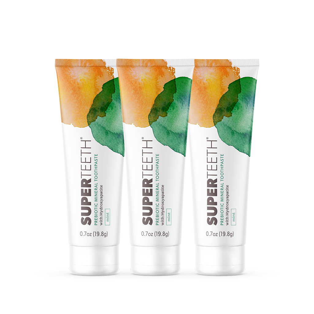 Travel Size Prebiotic Mineral Toothpaste with Hydroxyapatite 3 Pack - Mild Mint
